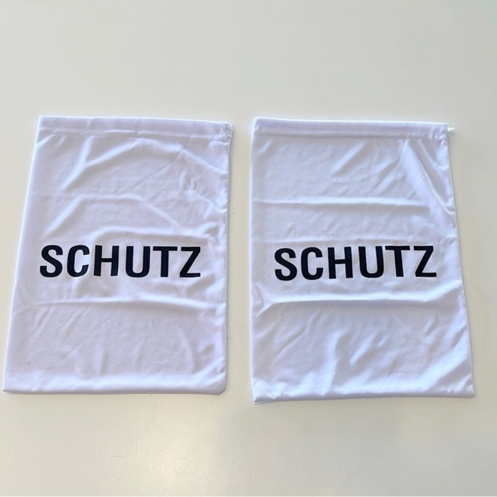 SCHUTZ Dust Bags Set White Drawstring Shoes Purse Travel Storage 14" x 10" NEW